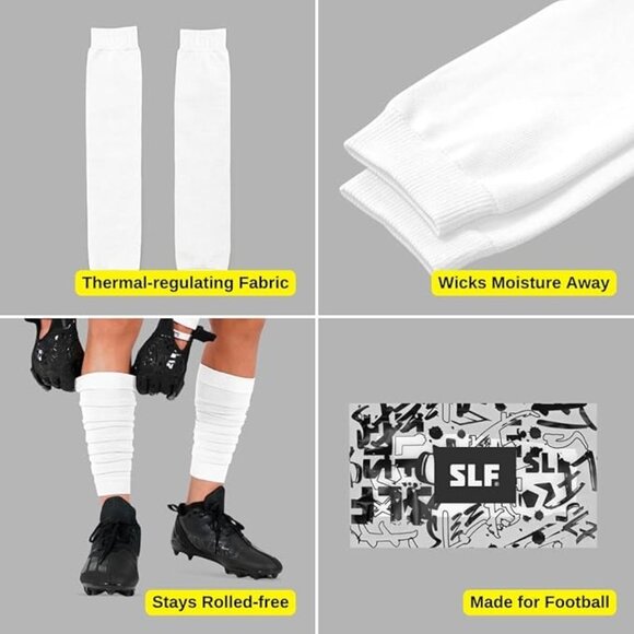 SLEEFS White Leg Sleeves Polyester/Spandex Compression - Picture 3 of 4